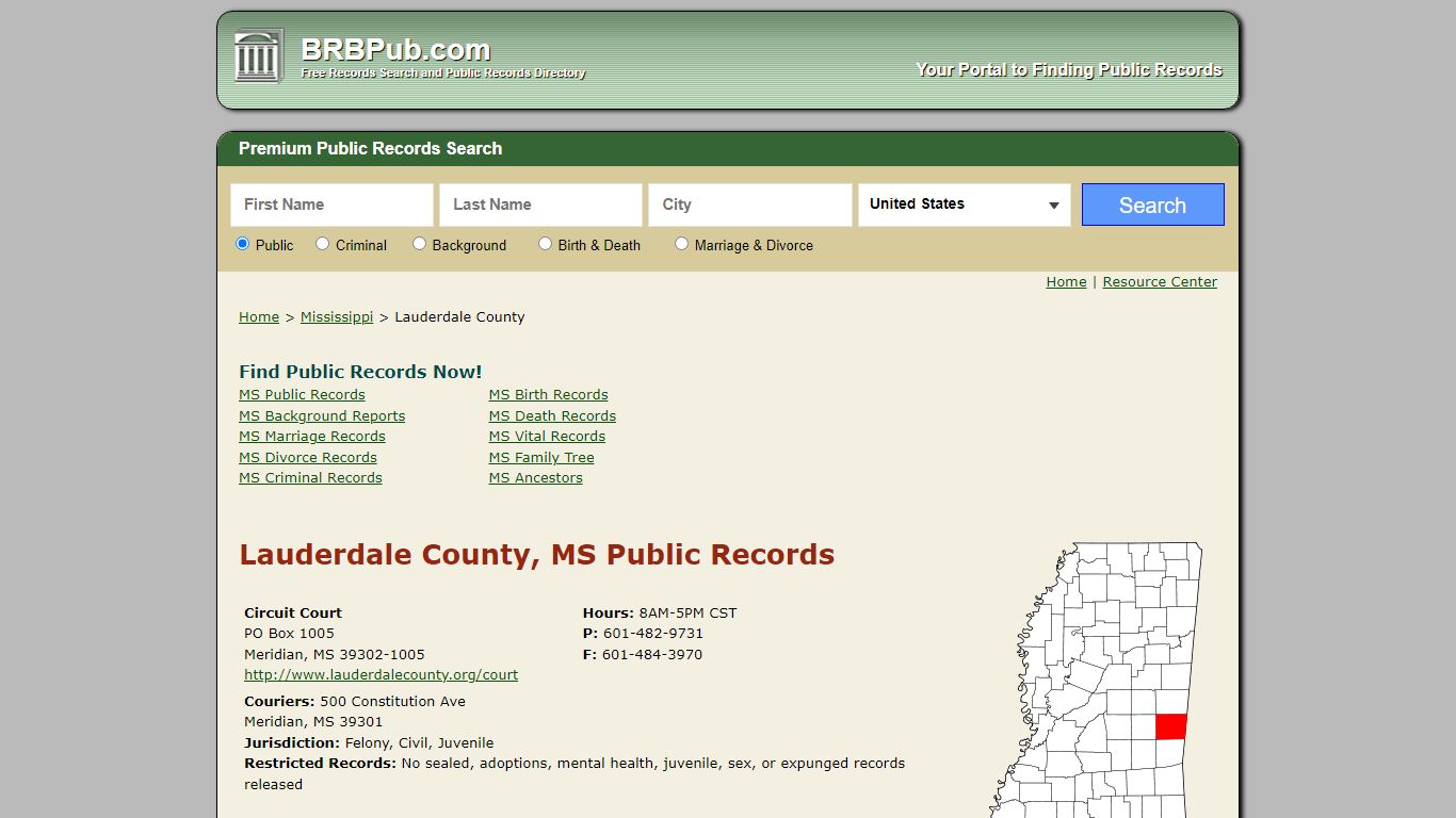 Lauderdale County Public Records | Search Mississippi ...